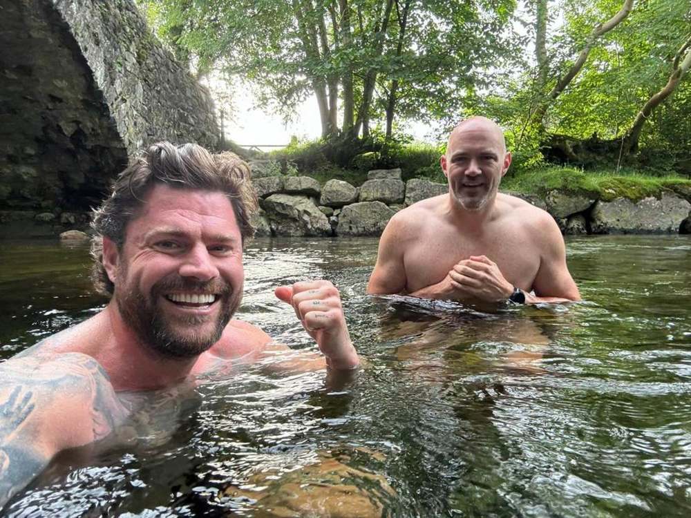 Solna walkers in a Lake District waterfall pool