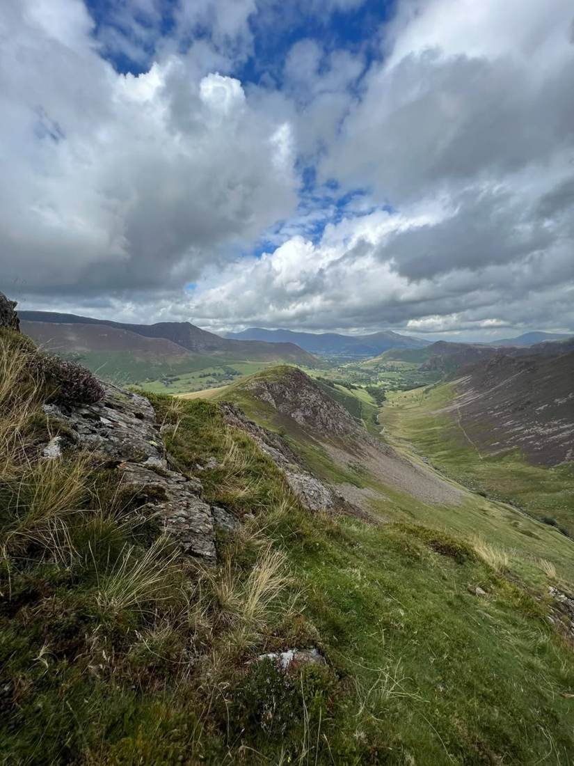A ridge path with the fells beyond